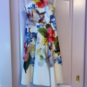 Ted Baker halter dress, full skirt, floral print